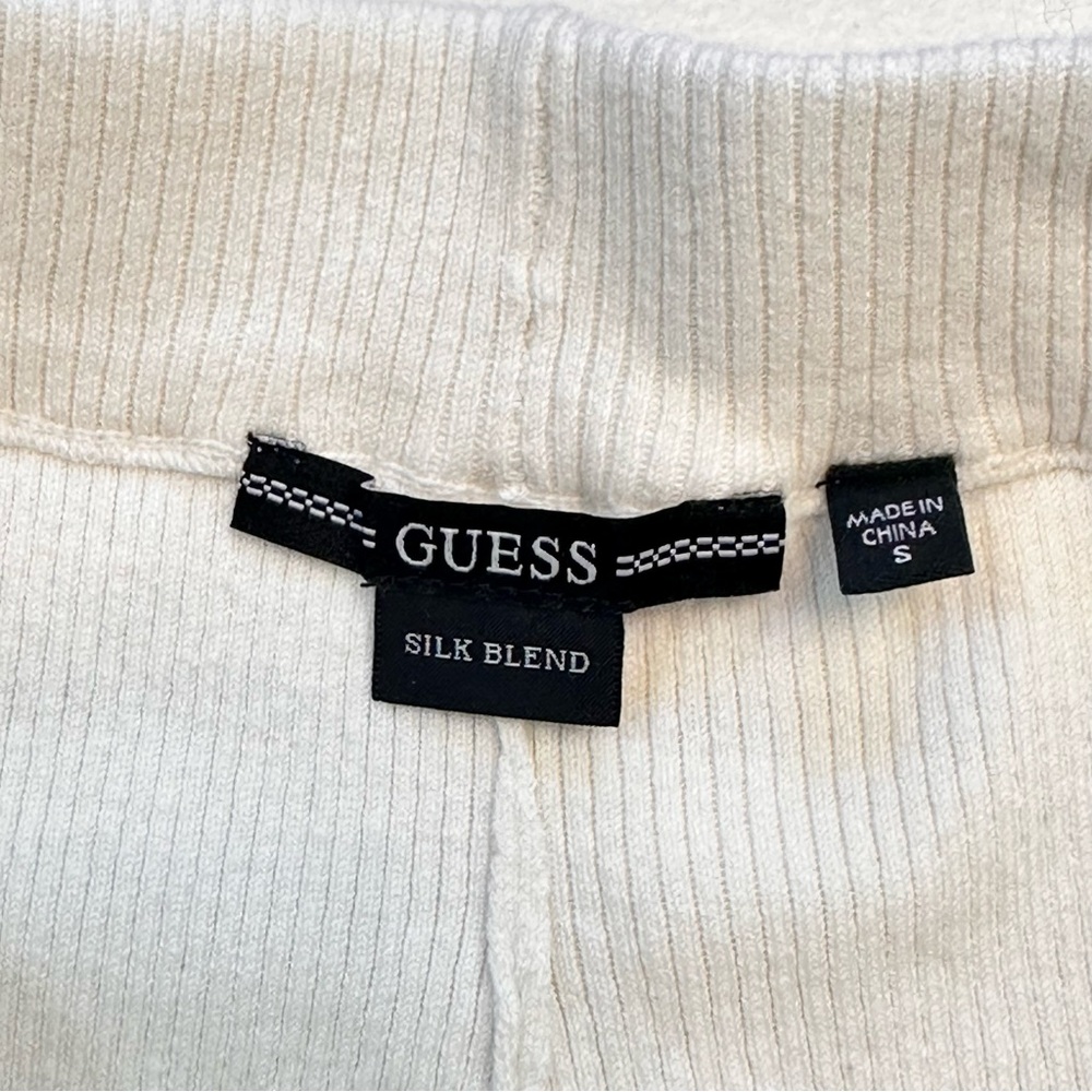 Guess Silk Blend Cream Pants - Picture 4 of 9